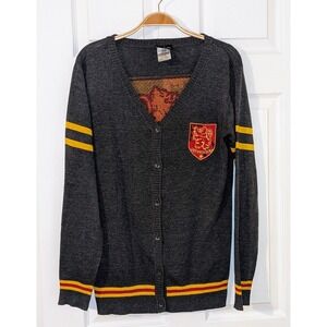 Harry Potter Gryffindor‎ Cardigan Sweater Wizarding World Adult Medium Gray
